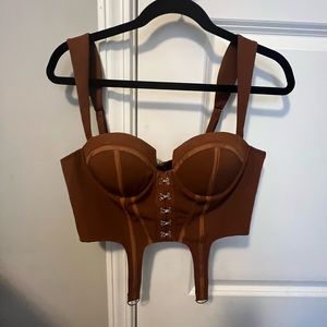 Brown corset top, never worn, size M